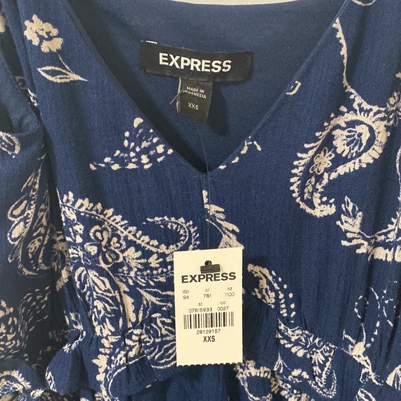 Express Navy Blue Adjustable Strap Dress XS - Picture 4 of 5